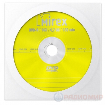 DVD-R Mirex 16x, 4.7GB в бумажном конверте с окном